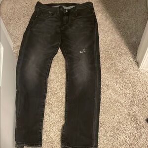 Armani Exchange Black Slim Jeans with Distressed Look